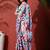 White ready to wear satin floral digital printed saree