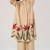 Beige botanical silk festive co-ord set
