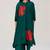 Deep forest green silk festive co-ord set