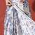White ready to wear satin floral digital printed saree
