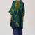 Deep green and blue abstract silk co-ord set