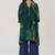Deep green and blue abstract silk co-ord set