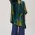 Deep green and blue abstract silk co-ord set