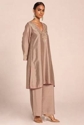 Grey print and embroidered festive co-ord set 3