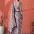 White ready to wear satin floral digital printed saree