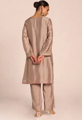 Grey print and embroidered festive co-ord set 4