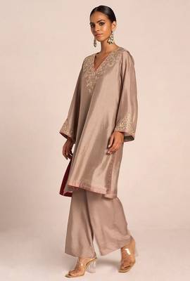 Grey print and embroidered festive co-ord set 5