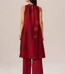 Maroon silk co-ord set