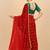 Red stripped embellished sequinned saree with embroidered blouse