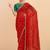 Red stripped embellished sequinned saree with embroidered blouse
