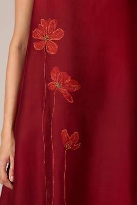 Maroon silk co-ord set 5