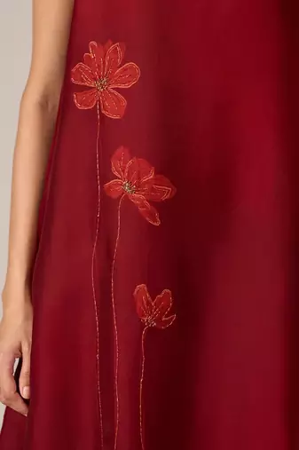 Maroon silk co-ord set