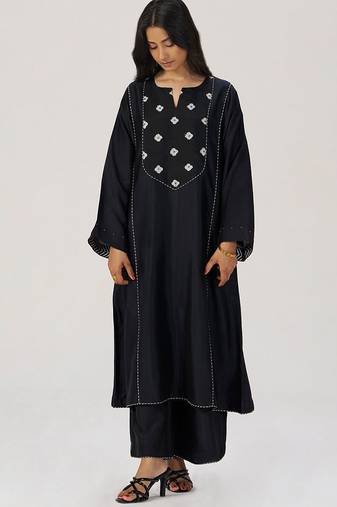 Black silk festive co-ord set
