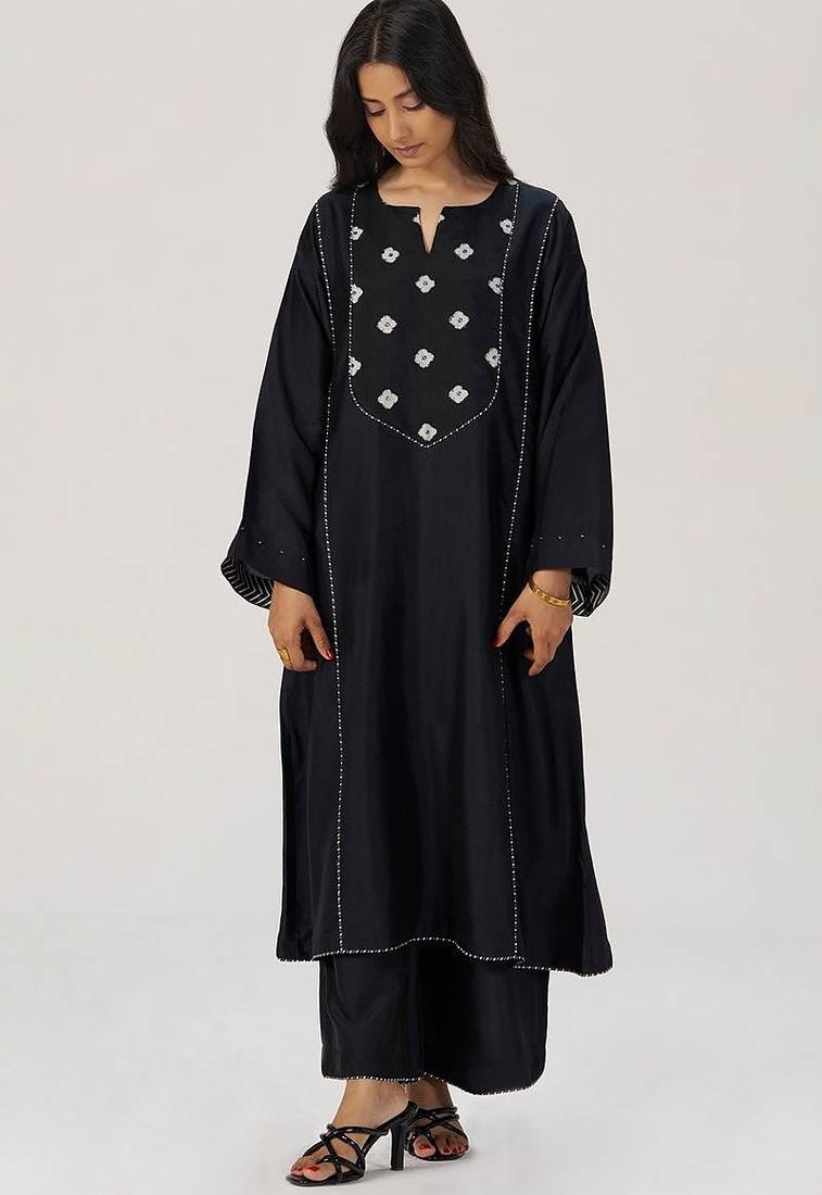Black silk festive co-ord set