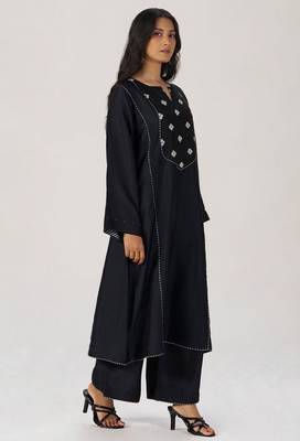 Black silk festive co-ord set 2