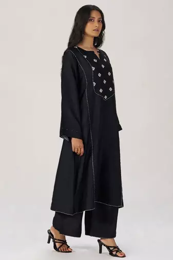 Black silk festive co-ord set