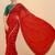 Red stripped embellished sequinned saree with embroidered blouse