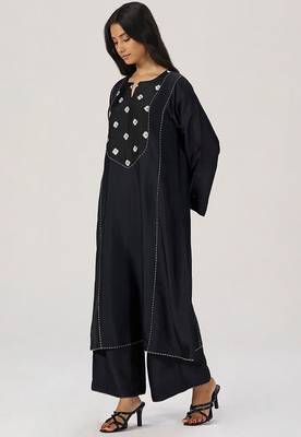 Black silk festive co-ord set 4