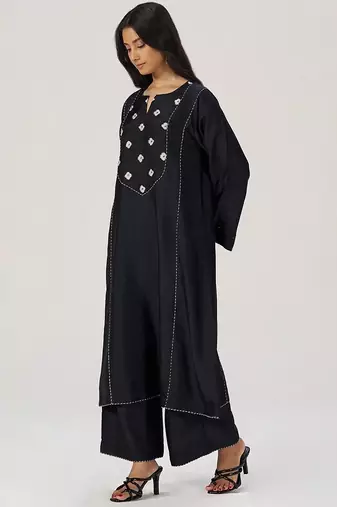 Black silk festive co-ord set