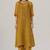 Mustard and brown sheer kurta with brocade festive co-ord set