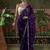Purple embellished embroidered laheriya printed georgette ready to wear saree