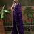 Purple embellished embroidered laheriya printed georgette ready to wear saree