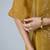 Mustard and brown sheer kurta with brocade festive co-ord set