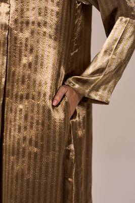 Brass and light gold stripe tissue festive co-ord set 5