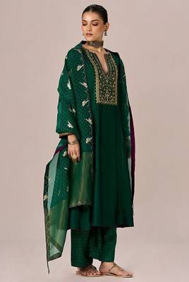 Fresh leaf green festive kurta set 1