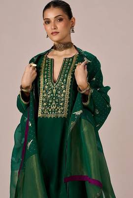 Fresh leaf green festive kurta set 3