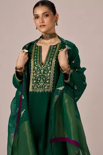 Fresh leaf green festive kurta set