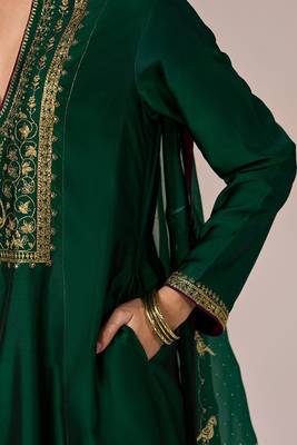 Fresh leaf green festive kurta set 5