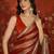 Red sequinned tissue designer leheriya saree