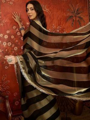Black sequinned tissue designer leheriya saree 1