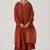 Rust raw silk festive kurta set