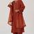 Rust raw silk festive kurta set