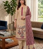 Maroon muga cotton jamdani pichwai weaving salwar suit