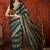 Teal striped zari tissue designer leheriya saree