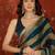 Teal striped zari tissue designer leheriya saree