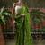Green embellished embroidered laheriya printed georgette ready to wear saree