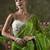 Green embellished embroidered laheriya printed georgette ready to wear saree