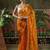 Yellow embellished embroidered laheriya printed georgette ready to wear saree