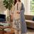 Navy blue muga cotton jamdani pichwai weaving salwar suit