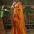 Yellow embellished embroidered laheriya printed georgette ready to wear saree