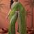 Green bandhani printed festive wear sarees with unstitched blouse piece