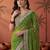 Green bandhani printed festive wear sarees with unstitched blouse piece