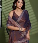 Brown embellished sarees