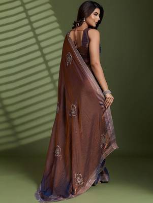 Brown embellished sarees 4