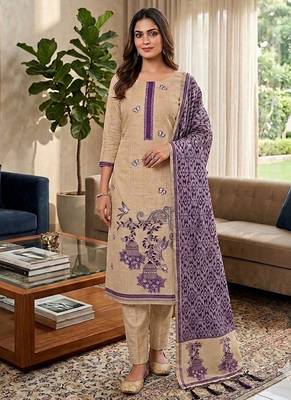 Purple muga cotton jamdani pichwai weaving salwar suit 1