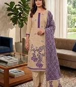 Purple muga cotton jamdani pichwai weaving salwar suit